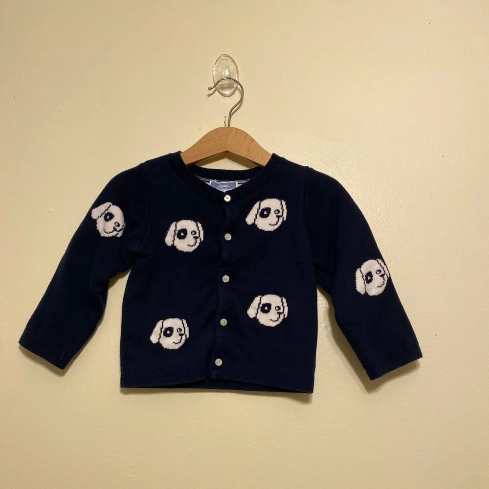 Jacadi Navy Baby Garment. One piece & Cardigan. Size 18M